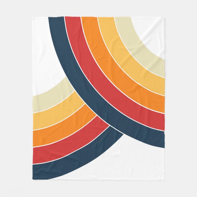 Manta Polar Arcos dobles coloridos de estilo retro (Anverso)