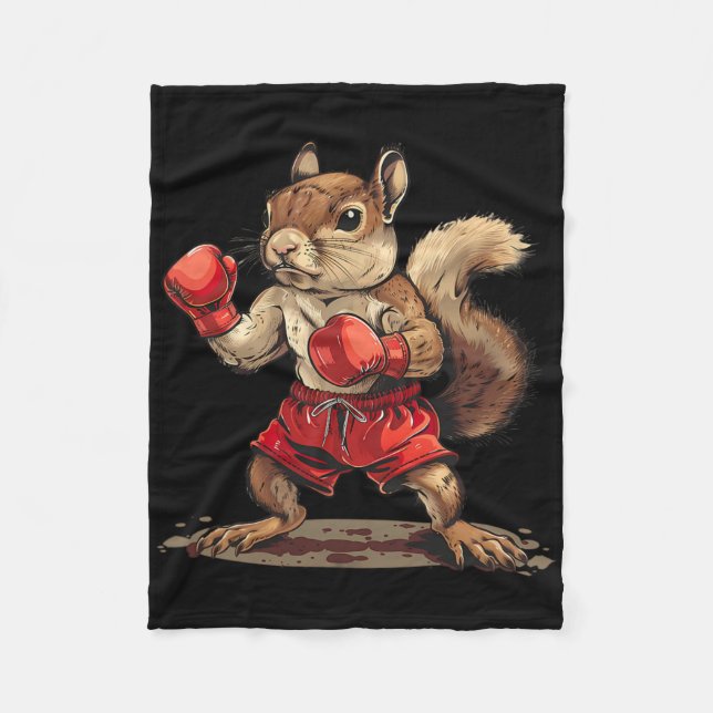 Manta Polar Ardilla boxeando con guantes de boxeo Kickboxing D (Anverso)