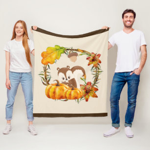 Manta Polar Ardilla y calabazas de guirnaldas rusas