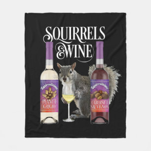 Manta Polar Ardillas y vino - Amante divertida ardilla y vino 