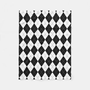 Manta Polar Argyle blanco y negro