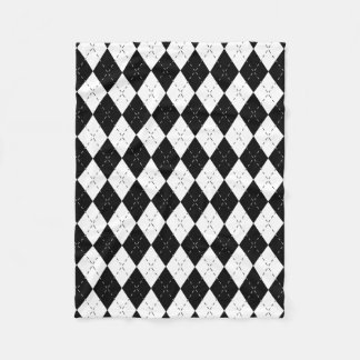 Manta Polar Argyle blanco y negro