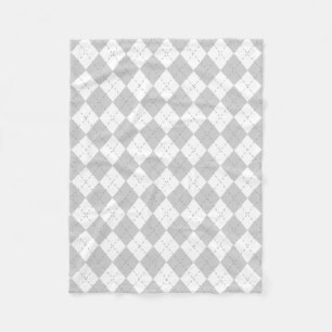 Manta Polar Argyle gris y blanco