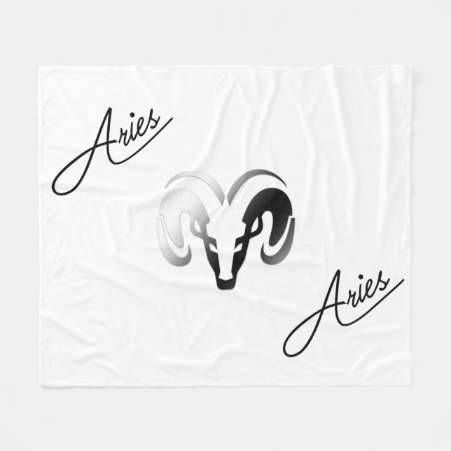 Manta Polar Aries plateados Ram Zodiac (Frente (Horizontal))