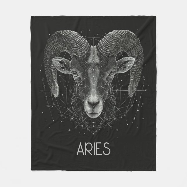 Manta Polar Aries Zodiac Constellation Fleece Blanket (Anverso)