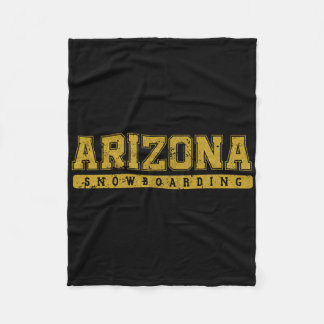 Manta Polar Arizona Snowboarding Yellow Vintage Textos