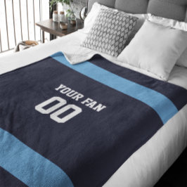 Manta Polar Armada de fútbol, azul y blanco personalizado