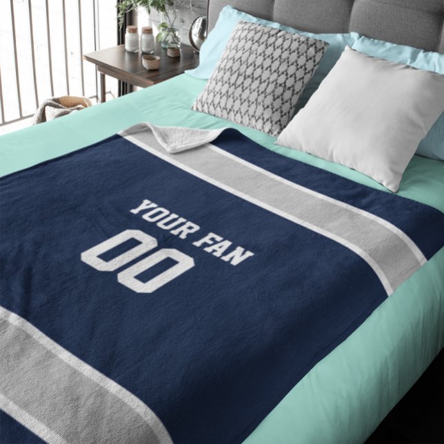Manta Polar Armada de fútbol, plata y blanco personalizado (Subido por el creador)