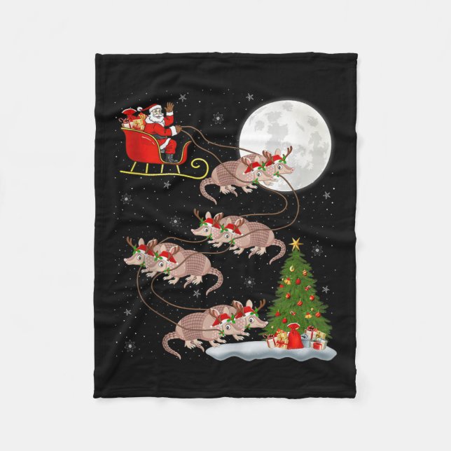 Manta Polar Armadillo Santa Sleigh Flying Funny Magical Christ (Anverso)