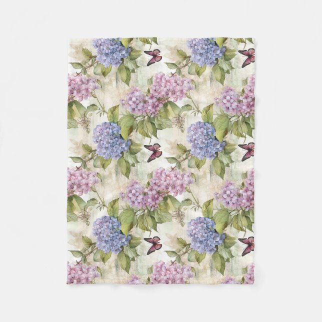 Manta Polar Armonía de hidrangea púrpura celestial (Anverso)