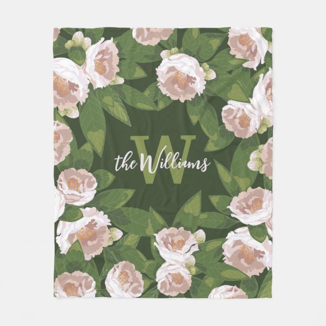 Manta Polar Armonía de los Jardines Oscuros: Camellias y veget (Anverso)