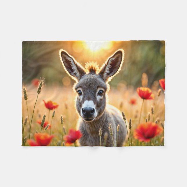 Manta Polar Armonía de verano de Donkey paisaje rural (Frente (Horizontal))