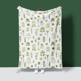 Manta Polar Armonía Herbal Verdes Frescos