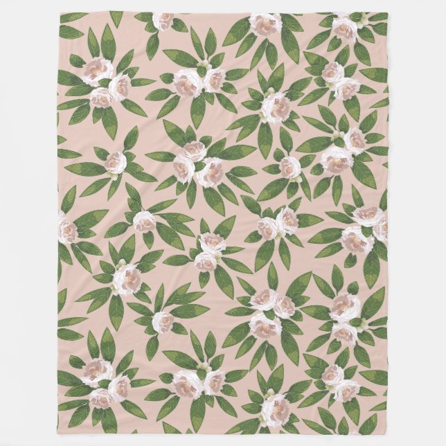 Manta Polar Armonía Jardín Crema Grande (Anverso)