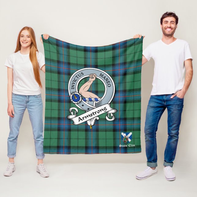 Manta Polar Armstrong Antiguo Insignia Clan Scot Tartan Plaid (In situ)