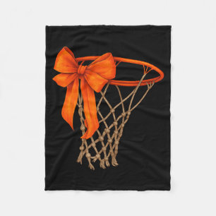 Manta Polar Aro de Baloncesto Con Lazo Estética de Baloncesto 