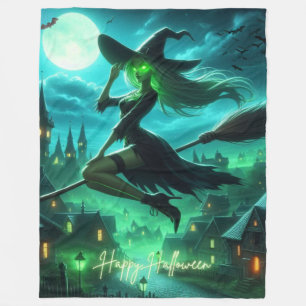 Manta Polar Aroma verde espumoso bruja Halloween