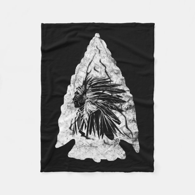 Manta Polar Arrowhead Hunter Jefe Indio Caza de Ricos Nativo (Anverso)