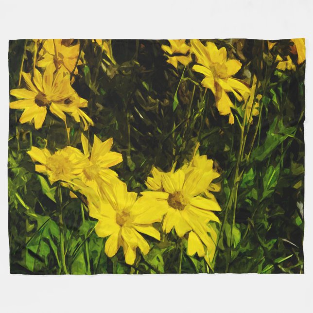 Manta Polar Arrowleaf Balsamroot Flor silvestre amarillo Resum (Frente (Horizontal))