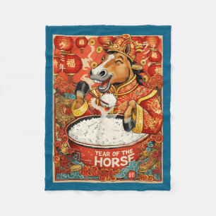 Manta Polar Arroz de Caballo Chino del Zodiaco de Hombres Nuev