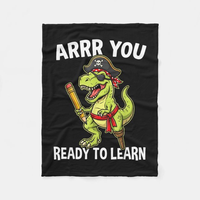 Manta Polar Arrr listo para aprender divertido profesor t-rex  (Anverso)