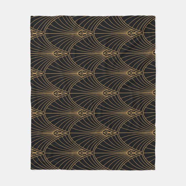 Manta Polar Art deco: patrón geométrico clásico. (Anverso)