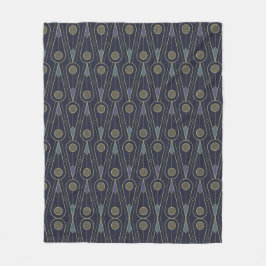 Manta Polar Art Deco pattern with geometric shapes in gold