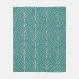 Manta Polar Art Deco pattern with gold geometric shapes 