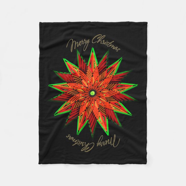 Manta Polar Art Deco Poinsettia WOW (Anverso)