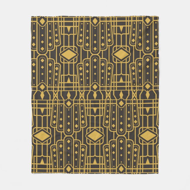 Manta Polar Art Deco seamless luxury geometric pattern. Golden (Anverso)