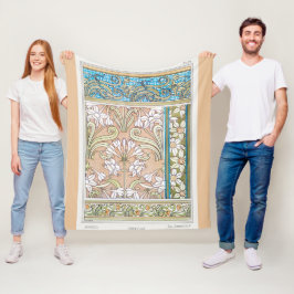 Manta Polar Art Nouveau daffodil Verneui arte textil de flores