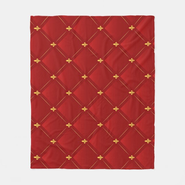 Manta Polar Art Nouveau rojo y oro (Anverso)