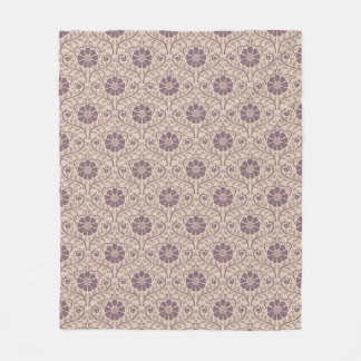 Manta Polar Art Nouveau Violeta Floral Dibujado a Mano Vintage