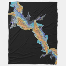 Manta Polar Arte abstracto de color turquesa Naranja azul