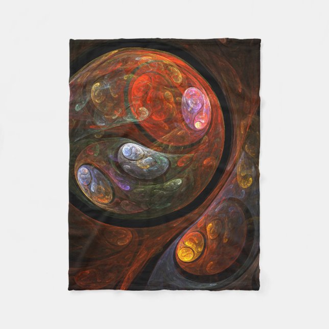 Manta Polar Arte abstracto de conexión fluida (Anverso)