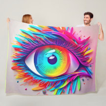 Arte abstracto de ojo de neón vibrante