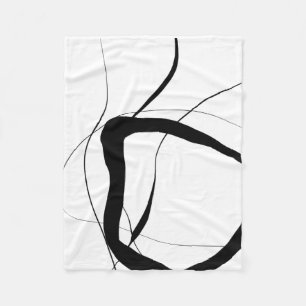 Manta Polar Arte abstracto Minimalista en blanco y negro