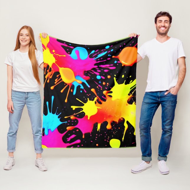 Manta Polar Arte abstracto neón vívido en movimiento (In situ)