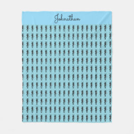 Manta Polar Arte africano, patrón guitarista de silueta azul