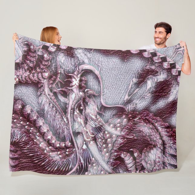 Manta Polar Arte chino del lápiz del platino del dragón (In situ)