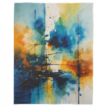 Arte de acuarela cinematográfica | Azul y Naranja 