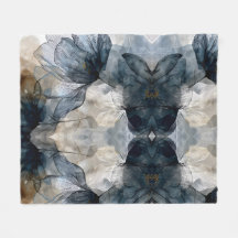 Arte de Acuarela Floral Azul Elegante