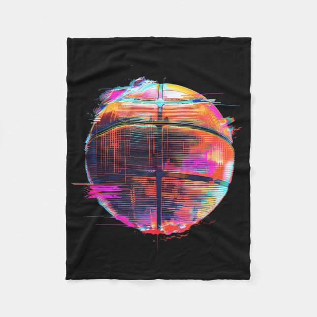 Manta Polar Arte de baloncesto Dibujo Balón de baloncesto P (Anverso)