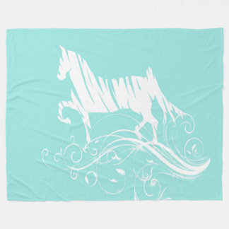 Manta Polar Arte de caballos con ruedas