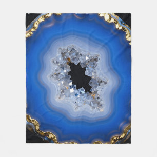 Manta Polar Arte de Cristal de Filo de Oro Geoda de Ágata Azul