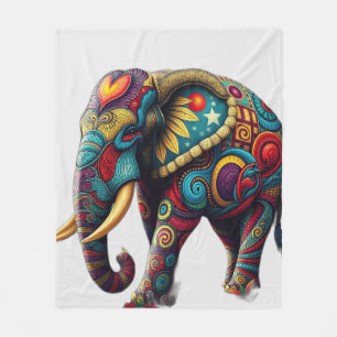 Manta Polar Arte de elefante Kaleidoscópico vibrante