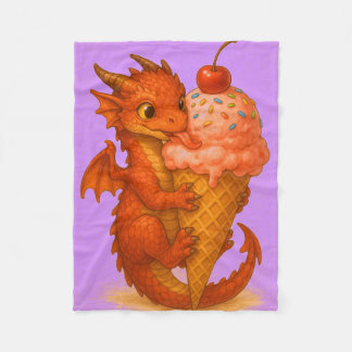 Manta Polar Arte de fantasía con helados de dragón de fuego de