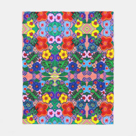 Manta Polar Arte de flores luminosas abstractas