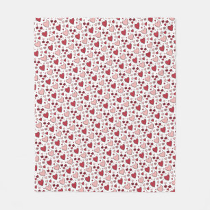 Manta Polar Arte de garabatos de corazones y rosas rojas y ros