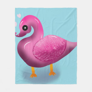 Manta Polar Arte de guardería de pato rosa Kawaii lindo y cora